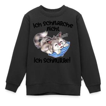 Ich schnarche nicht ich schnurre, süße Katze - Kinder Premium Organic Sweatshirt - Schwarz - Vorne - AI Model Kid Female (0cm)