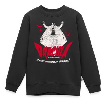 Universal Monsters Dracula Schriftzug Rot - Kinder Premium Organic Sweatshirt - Schwarz - Vorne - AI Model Kid Female (0cm)