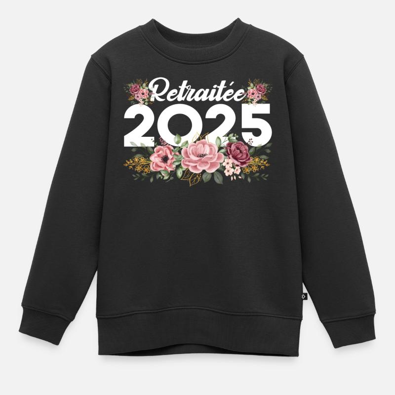 Retraitée 2025 - Sweat Premium enfant bio - noir