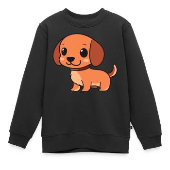 Ein Dackel am Morgen - Kinder Premium Organic Sweatshirt - Schwarz - Vorne - AI Model Kid Female (0cm)