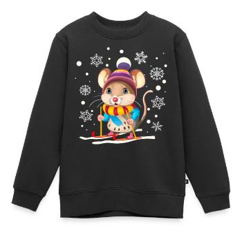 im Schnee - Kinder Premium Organic Sweatshirt - Schwarz - Vorne - AI Model Kid Female (0cm)