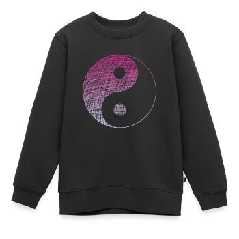 yin yang - Kinder Premium Organic Sweatshirt - Schwarz - Vorne - AI Model Kid Female (0cm)