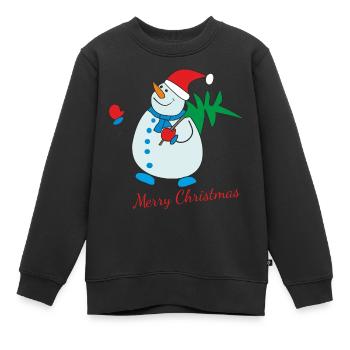 Bonhomme de neige - Sweat Premium enfant bio - noir - Devant - AI Model Kid Female (0cm)