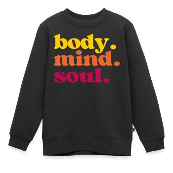 Body Mind Soul - Für alle "in Einklang-Bringer" - Kinder Premium Organic Sweatshirt - Schwarz - Vorne - AI Model Kid Female (0cm)