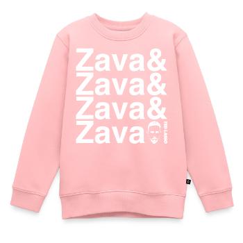 Ted Lasso Écriture Zava En Blanc - Sweat Premium enfant bio - rose - Devant - AI Model Kid Female (0cm)