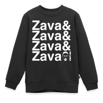 Ted Lasso Écriture Zava En Blanc - Sweat Premium enfant bio - noir - Devant - AI Model Kid Female (0cm)