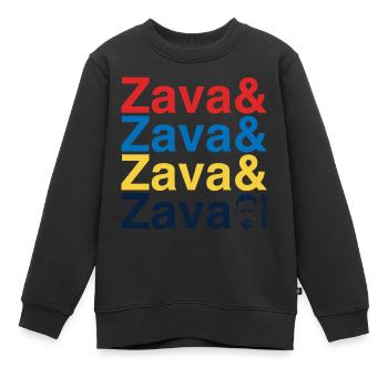 Ted Lasso Écriture Zava En Couleurs - Sweat Premium enfant bio - noir - Devant - AI Model Kid Female (0cm)