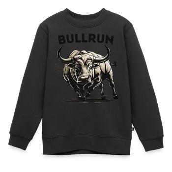 Marché boursier Bull Run Trading Crypto-monnaie - Sweat Premium enfant bio - noir - Devant - AI Model Kid Female (0cm)