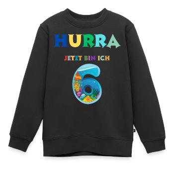 Jetzt bin ich 6 Kollektion, unisex, zum Geburtstag - Kinder Premium Organic Sweatshirt - Schwarz - Vorne - AI Model Kid Female (0cm)