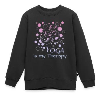 Om Yoga - Kinder Premium Organic Sweatshirt - Schwarz - Vorne - AI Model Kid Female (0cm)