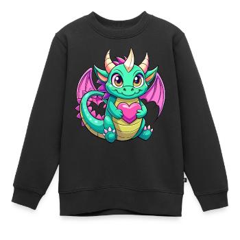 Dragon coloré - Sweat Premium enfant bio - noir - Devant - AI Model Kid Female (0cm)