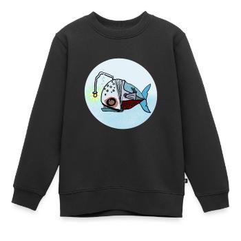 Leuchtfisch Unterwasserlamp - Kinder Premium Organic Sweatshirt - Schwarz - Vorne - AI Model Kid Female (0cm)