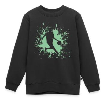 Basketball, Baller, Player, Streetball - Kinder Premium Organic Sweatshirt - Schwarz - Vorne - AI Model Kid Female (0cm)