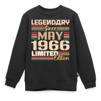 Mai 1966 Mai - Jubiläum Mai 1966 - Kinder Premium Organic Sweatshirt - Schwarz - Vorne - AI Model Kid Female (0cm)
