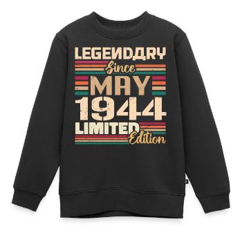 Mai 1944 Mai - Jubiläum Mai 1944 - Kinder Premium Organic Sweatshirt - Schwarz - Vorne - AI Model Kid Female (0cm)