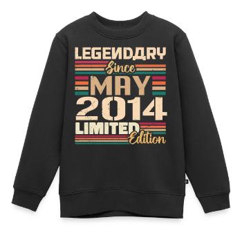 Mai 2014 Mai - Jubiläum Mai 2014 - Kinder Premium Organic Sweatshirt - Schwarz - Vorne - AI Model Kid Female (0cm)