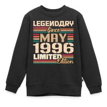 Mai 1996 Mai - Jubiläum Mai 1996 - Kinder Premium Organic Sweatshirt - Schwarz - Vorne - AI Model Kid Female (0cm)