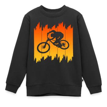 Mountainbike Downhill heizen MTB Fahrer Geschenk - Kinder Premium Organic Sweatshirt - Schwarz - Vorne - AI Model Kid Female (0cm)