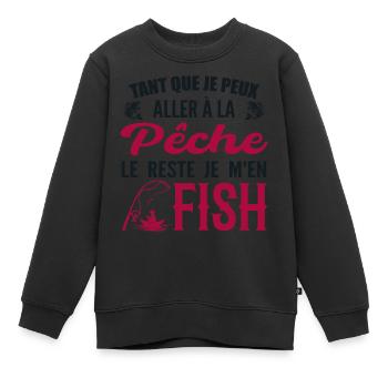 Wenn ich angeln gehen kann, fische ich den Rest - Kinder Premium Organic Sweatshirt - Schwarz - Vorne - AI Model Kid Female (0cm)