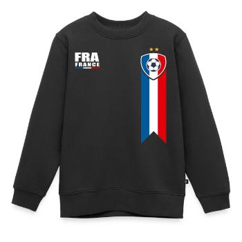 France championnat d europe football équipe france - Sweat Premium enfant bio - noir - Devant - AI Model Kid Female (0cm)