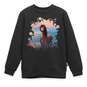 Soirée d’été - Sweat Premium enfant bio - noir - Devant - AI Model Kid Female (0cm)