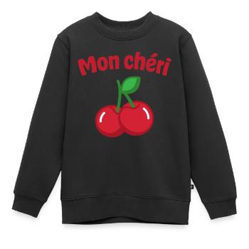 Mon chéri - Kinder Premium Organic Sweatshirt - Schwarz - Vorne - AI Model Kid Female (0cm)