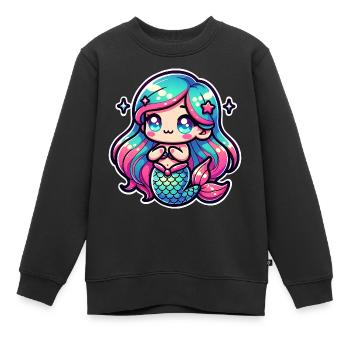 Meerjungfrau - Kinder Premium Organic Sweatshirt - Schwarz - Vorne - AI Model Kid Female (0cm)
