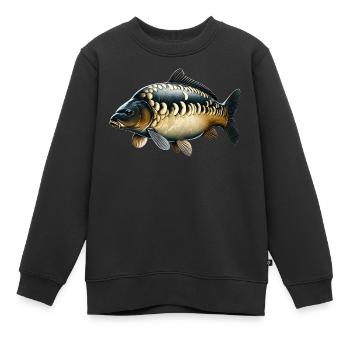 Karpfen - Kinder Premium Organic Sweatshirt - Schwarz - Vorne - AI Model Kid Female (0cm)