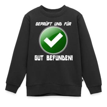 Trouvé BON ! - Sweat Premium enfant bio - noir - Devant - AI Model Kid Female (0cm)