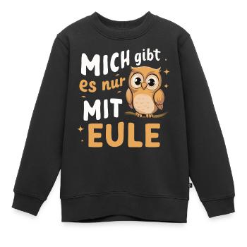 oiseau de nuit hibou hibou oiseau - Sweat Premium enfant bio - noir - Devant - AI Model Kid Female (0cm)