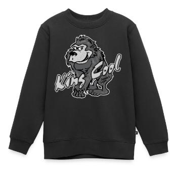 Gorilla King Cool - Sweat Premium enfant bio - noir - Devant - AI Model Kid Female (0cm)