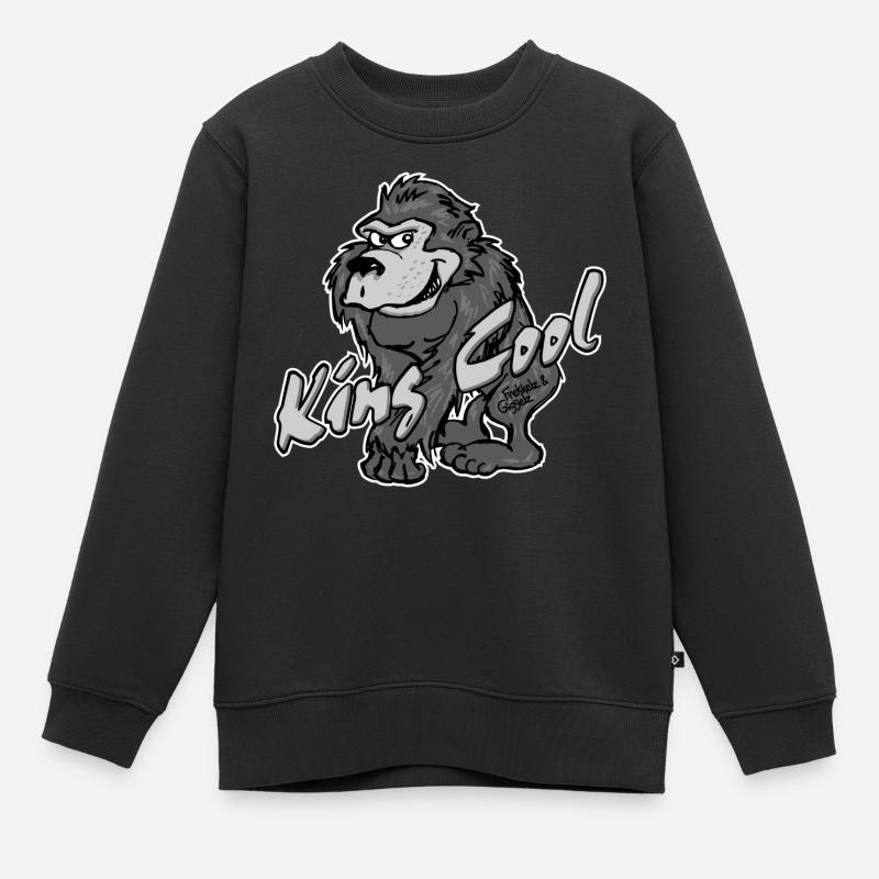 Gorilla King Cool - Sweat Premium enfant bio - noir