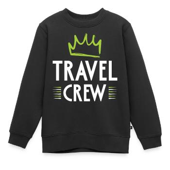 Travel Crew - Kinder Premium Organic Sweatshirt - Schwarz - Vorne - AI Model Kid Female (0cm)