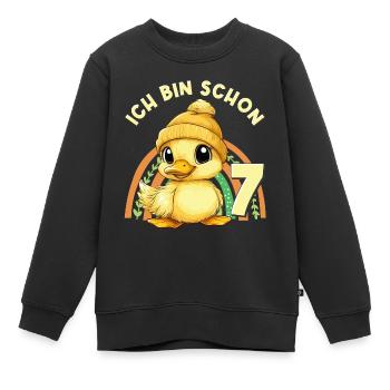 7. Geburtstag Ente Regenbogen Süß Niedlich - Kinder Premium Organic Sweatshirt - Schwarz - Vorne - AI Model Kid Female (0cm)
