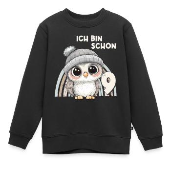 9. Geburtstag Eule Regenbogen Süß Niedlich - Kinder Premium Organic Sweatshirt - Schwarz - Vorne - AI Model Kid Female (0cm)