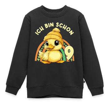 9. Geburtstag Ente Regenbogen Süß Niedlich - Kinder Premium Organic Sweatshirt - Schwarz - Vorne - AI Model Kid Female (0cm)