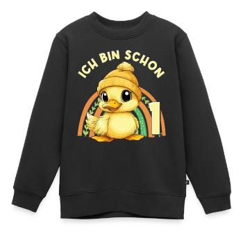 1. Geburtstag Ente Regenbogen Süß Niedlich - Kinder Premium Organic Sweatshirt - Schwarz - Vorne - AI Model Kid Female (0cm)