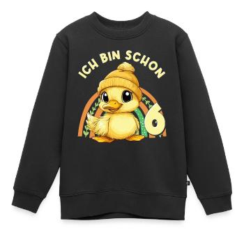 6. Geburtstag Ente Regenbogen Süß Niedlich - Kinder Premium Organic Sweatshirt - Schwarz - Vorne - AI Model Kid Female (0cm)