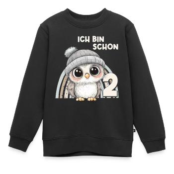 2nd Birthday Owl Rainbow Cute Cute - Kids Premium Organic Sweatshirt - black - Front - AI Model Kid Female (0cm)