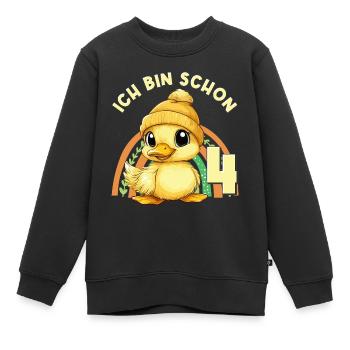 4. Geburtstag Ente Regenbogen Süß Niedlich - Kinder Premium Organic Sweatshirt - Schwarz - Vorne - AI Model Kid Female (0cm)