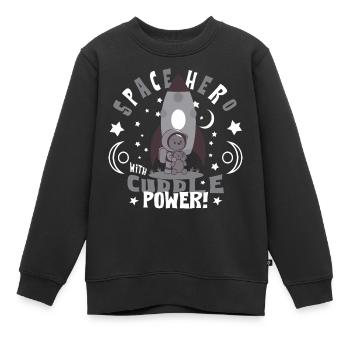 Astronaut with teddy bear - Kids Premium Organic Sweatshirt - black - Front - AI Model Kid Female (0cm)