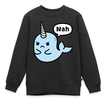 no-Whal - Sweat Premium enfant bio - noir - Devant - AI Model Kid Female (0cm)