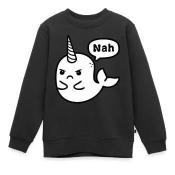 Interdiction de chasse à la baleine - Sweat Premium enfant bio - noir - Devant - AI Model Kid Female (0cm)