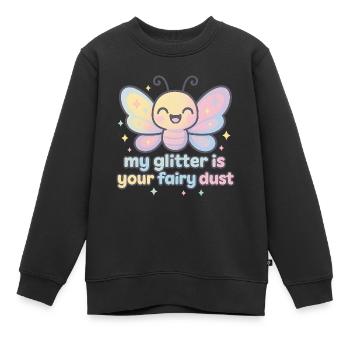 Glitzer-Schmetterling – Mein Funkeln ist Feenstaub - Kinder Premium Organic Sweatshirt - Schwarz - Vorne - AI Model Kid Female (0cm)
