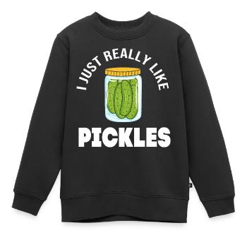 Cornichon Concombre Concombre - Sweat Premium enfant bio - noir - Devant - AI Model Kid Female (0cm)