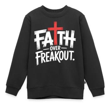 La foi sur la panique La foi en Jésus - Sweat Premium enfant bio - noir - Devant - AI Model Kid Female (0cm)