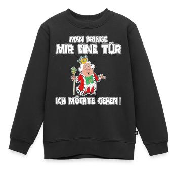 Königliche Spaßfigur mit Krone | bitte geh jetzt - Kinder Premium Organic Sweatshirt - Schwarz - Vorne - AI Model Kid Female (0cm)