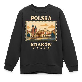 Polen Krakau Vintage Reisemarke - Kinder Premium Organic Sweatshirt - Schwarz - Vorne - AI Model Kid Female (0cm)