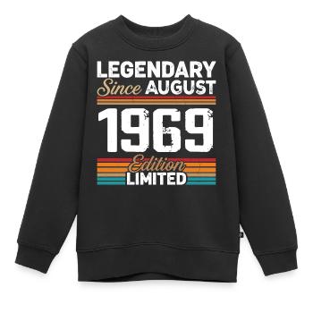 Légendaire Depuis Août 1969 Vintage Rétro - Sweat Premium enfant bio - noir - Devant - AI Model Kid Female (0cm)