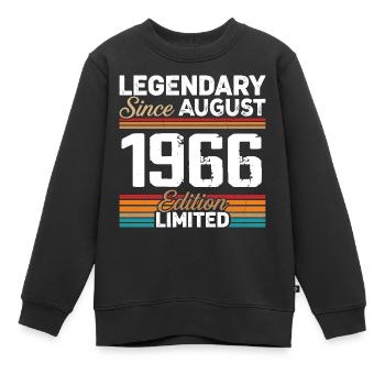 Legendary Since August 1966 Vintage Retro - Kids Premium Organic Sweatshirt - black - Front - AI Model Kid Female (0cm)